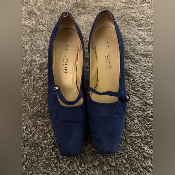 ST. JOHN Women’s Vintage Suede Square Toe Block Heels - Picture 8 of 12